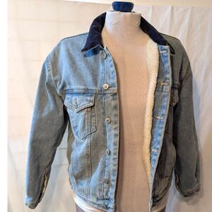 John Galt California Sherpa Lined Denim Jacket, women's M